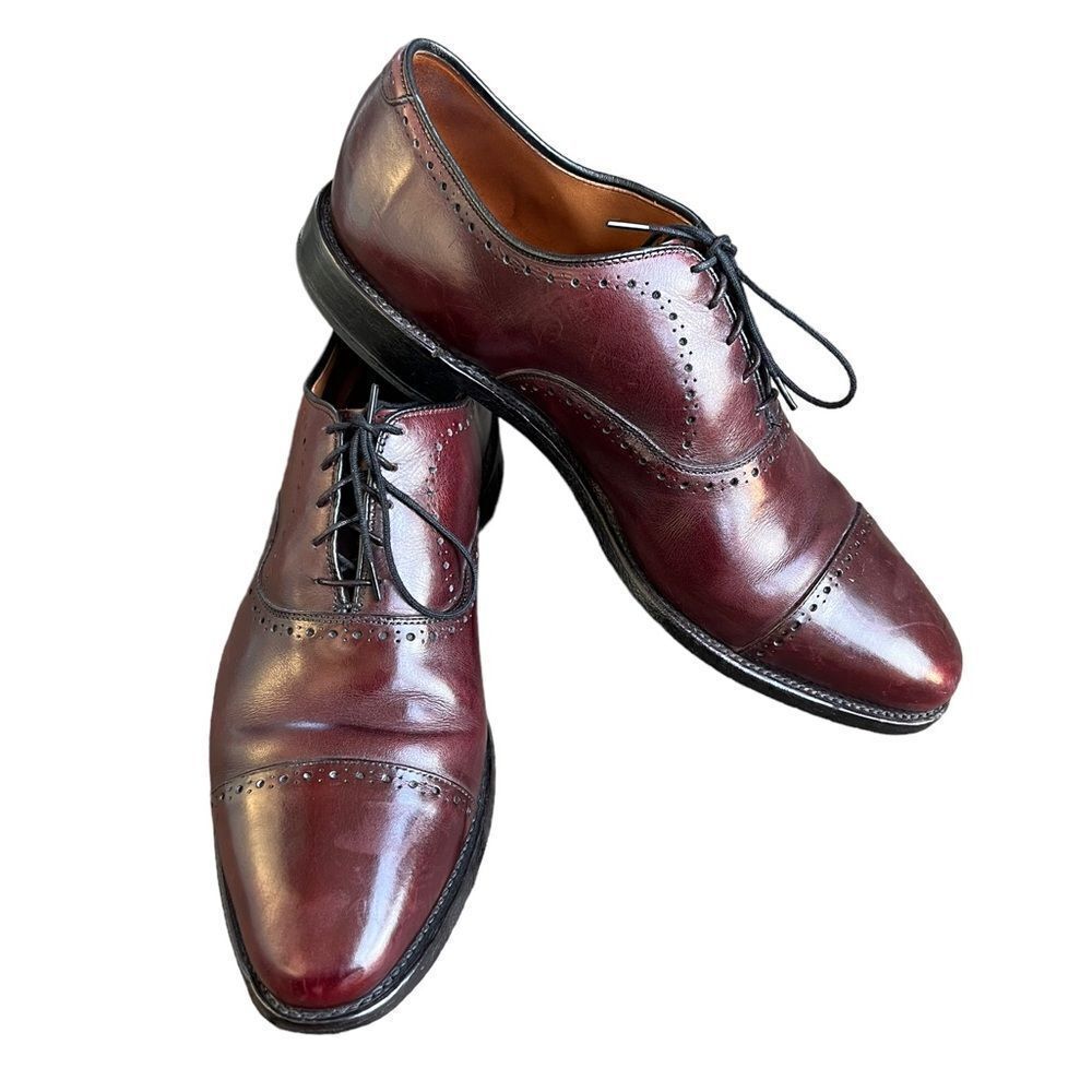 Allen Edmonds Hale Men's Brown Leather Cap Toe Lace Up Dress Shoes  Size 10.5